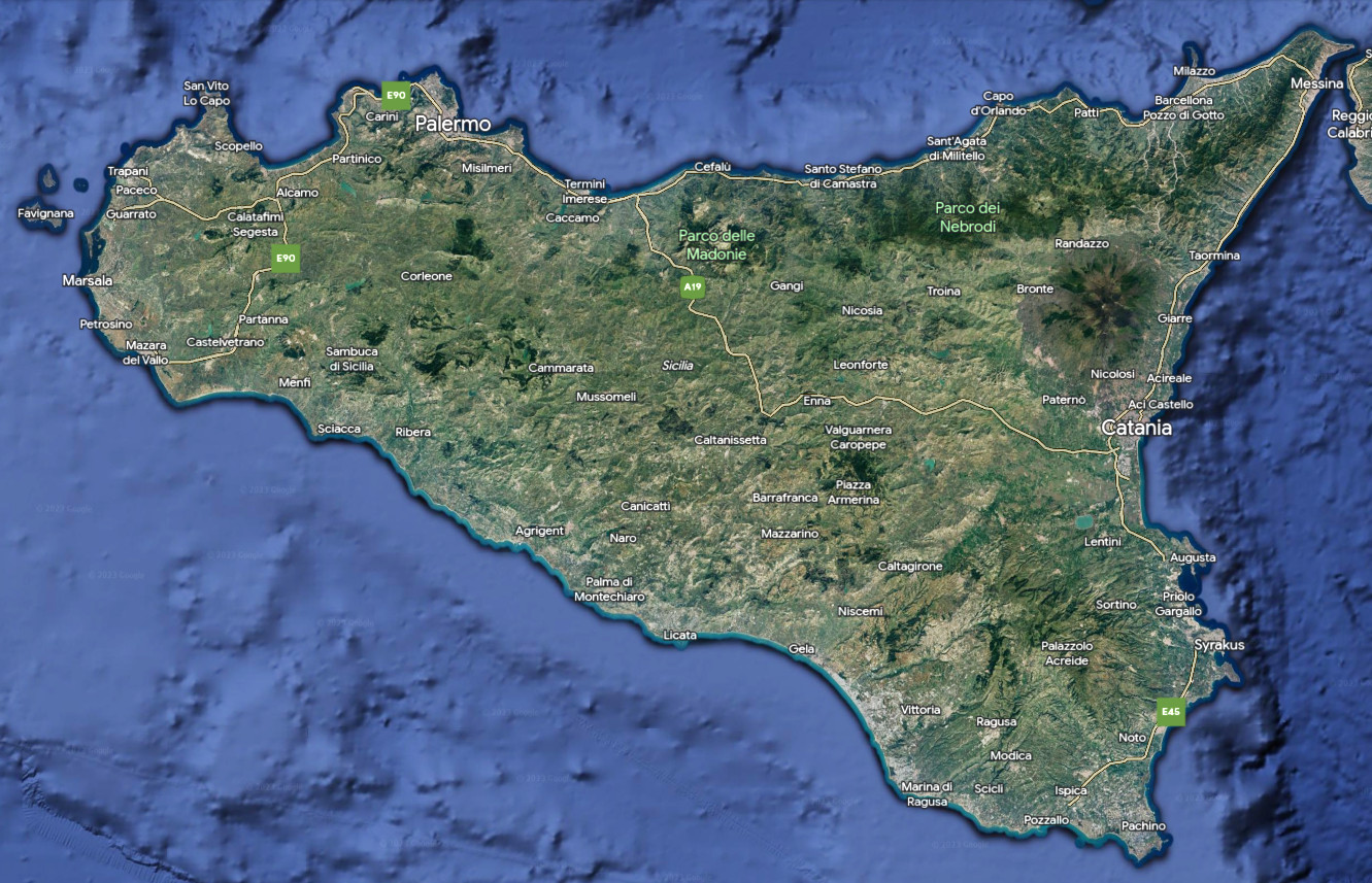 Sizilien - Quelle: Google Earth